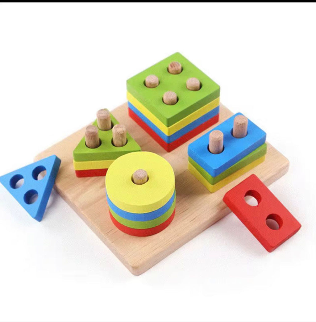 Colorful wooden geometric