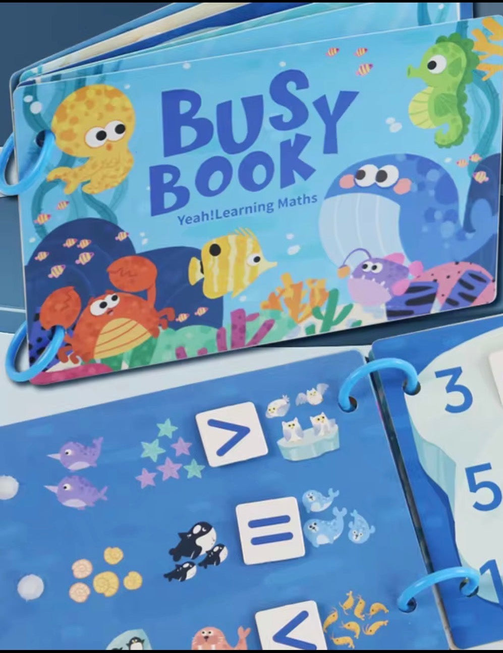 Busy Book Math Edition – Educational Learning Book for Kids (4-6 Years) | Laminated Activity Book
