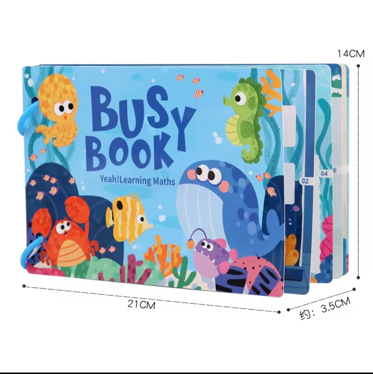 Busy Book Math Edition – Educational Learning Book for Kids (4-6 Years) | Laminated Activity Book