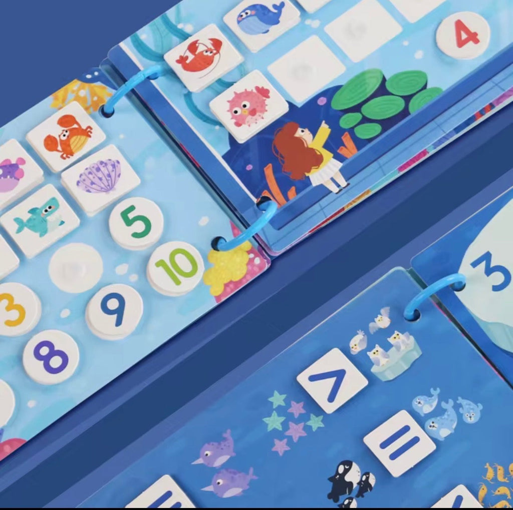 Busy Book Math Edition – Educational Learning Book for Kids (4-6 Years) | Laminated Activity Book
