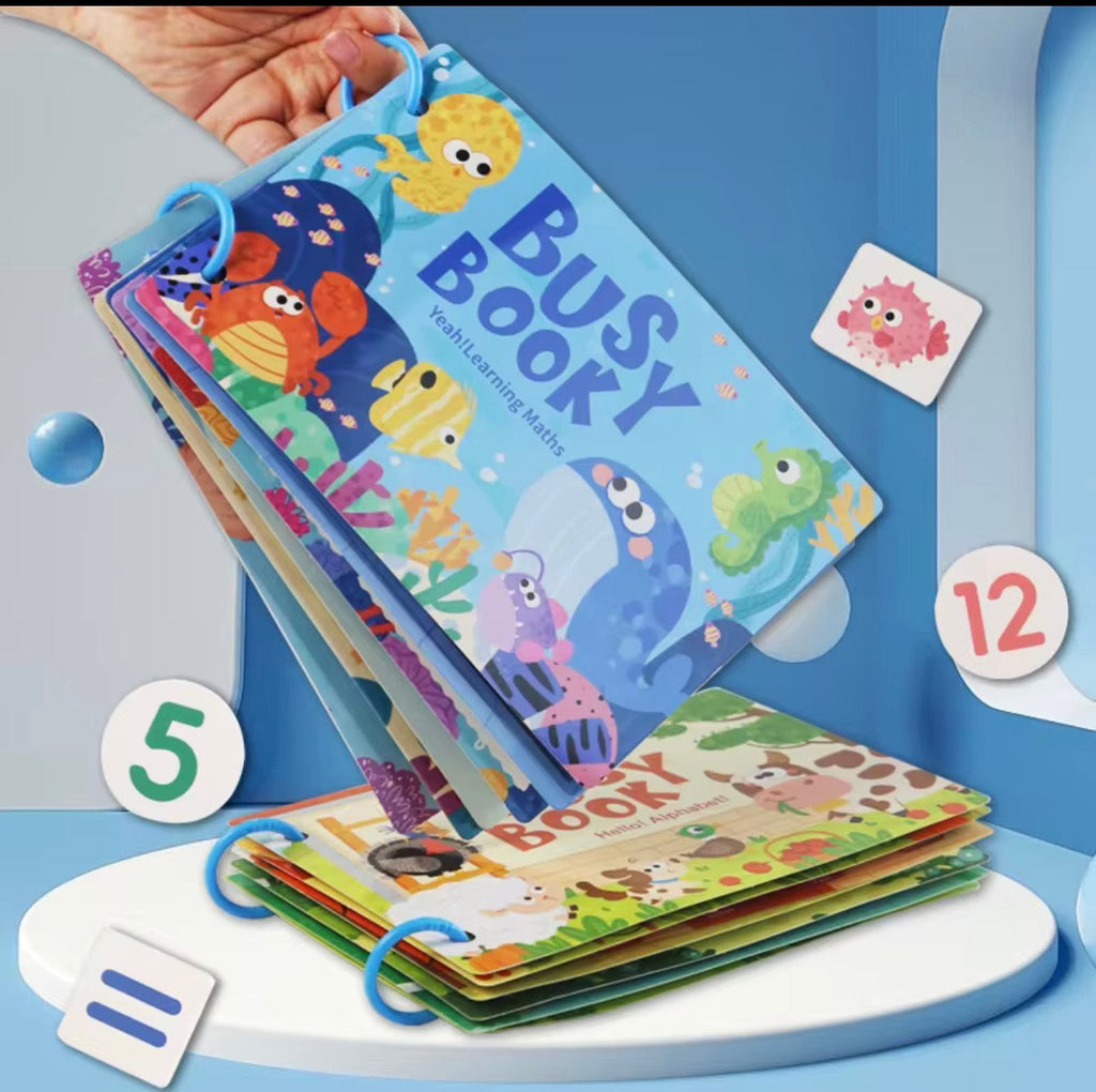 Busy Book Math Edition – Educational Learning Book for Kids (4-6 Years) | Laminated Activity Book